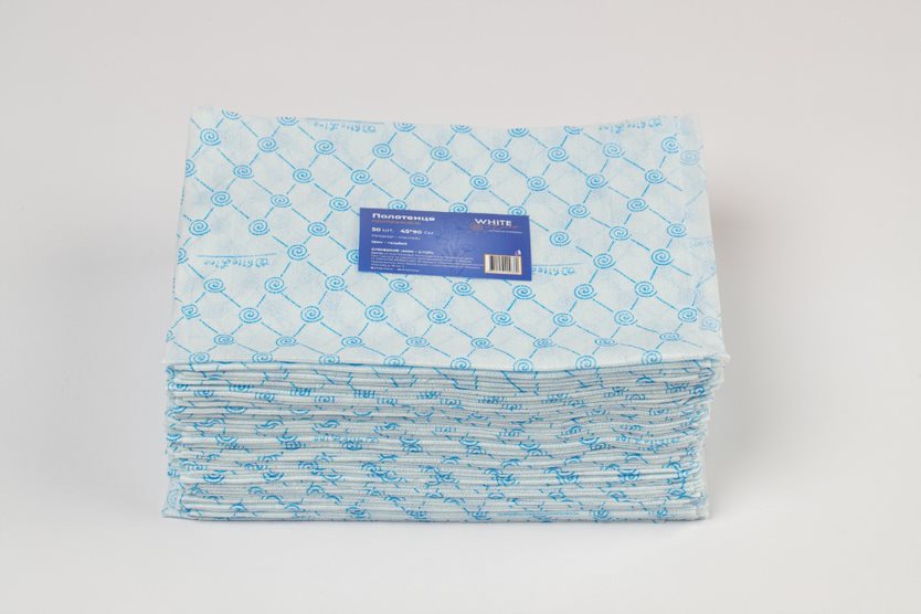 Полотенце 45*90 спанлейс, уп, 50 шт голубой