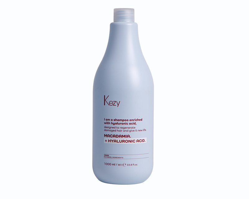 Kezy I Am MACADAMIA+HYALURONIC ACID Шампунь для восстановления слабых и поврежденных волос, 1000мл