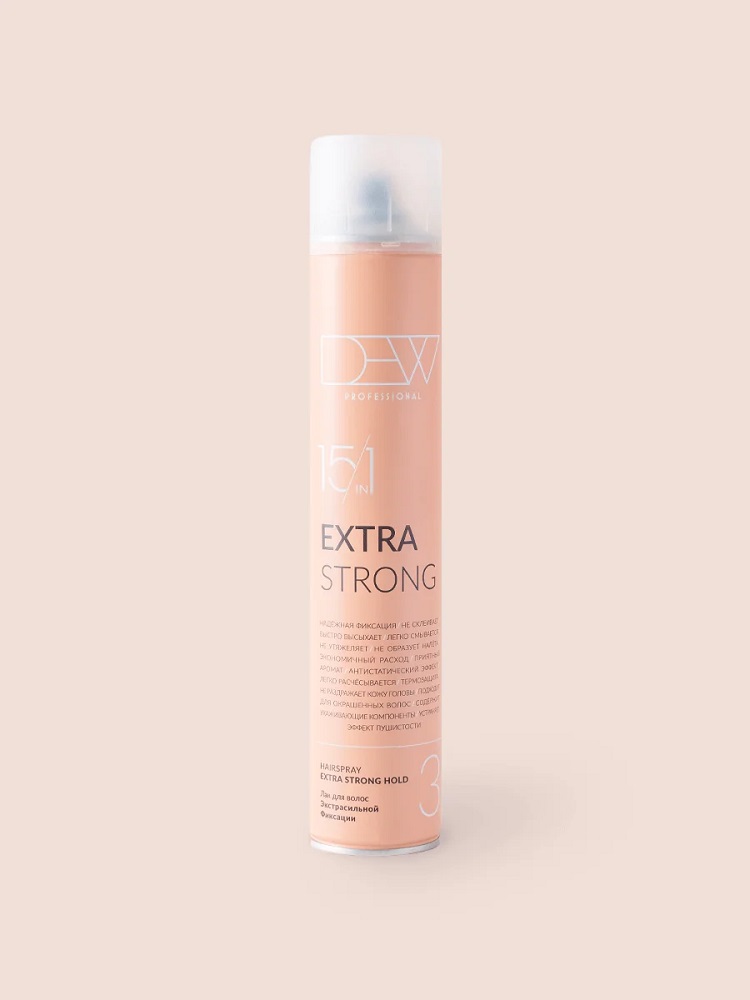 DEW PROFESSIONAL EXTRA STRONG 15 в 1 ЛАК ЭКСТРАСИЛЬНОЙ ФИКСАЦИИ (3) 500 мл