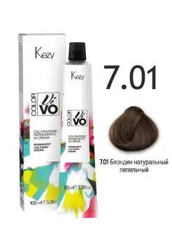7.01 Kezy Color Vivo Перманентная крем-краска 100мл Блондин натуральный пепельный